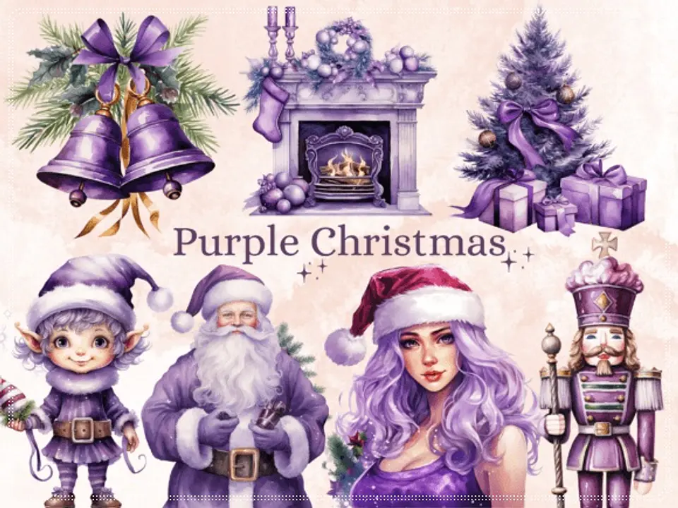 Kit Digital Purple Christmas Clipart Natal 49 1