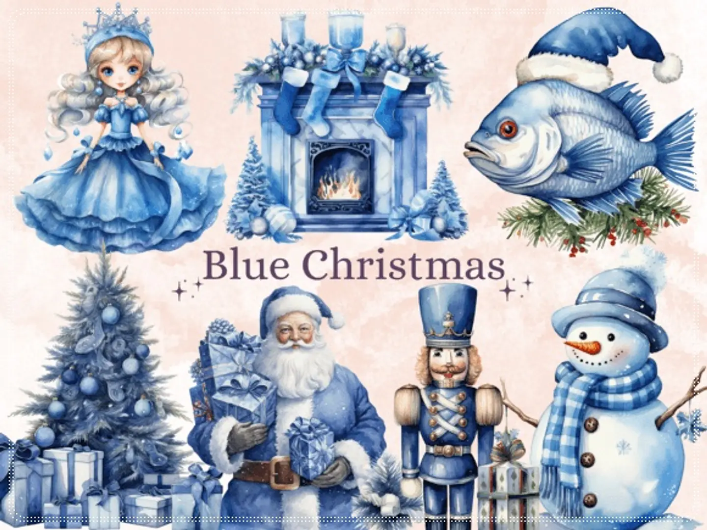 Kit Digital Blue Christmas Clipart Natal 47 1