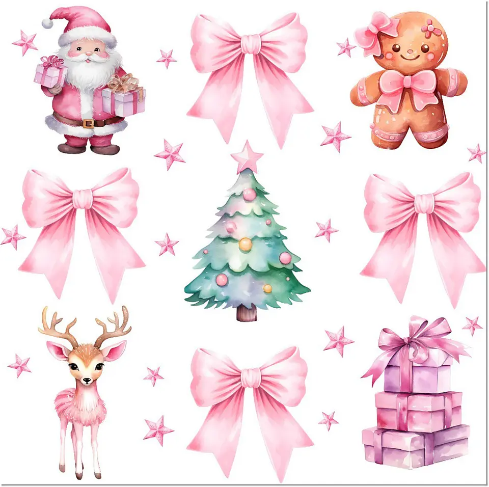 Kit Digital Pink Christmas Natal 40 1