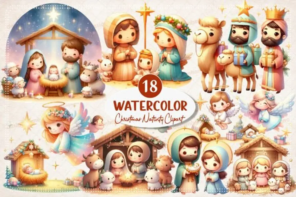 Kit Digital Christmas Nativity Natal 36 1