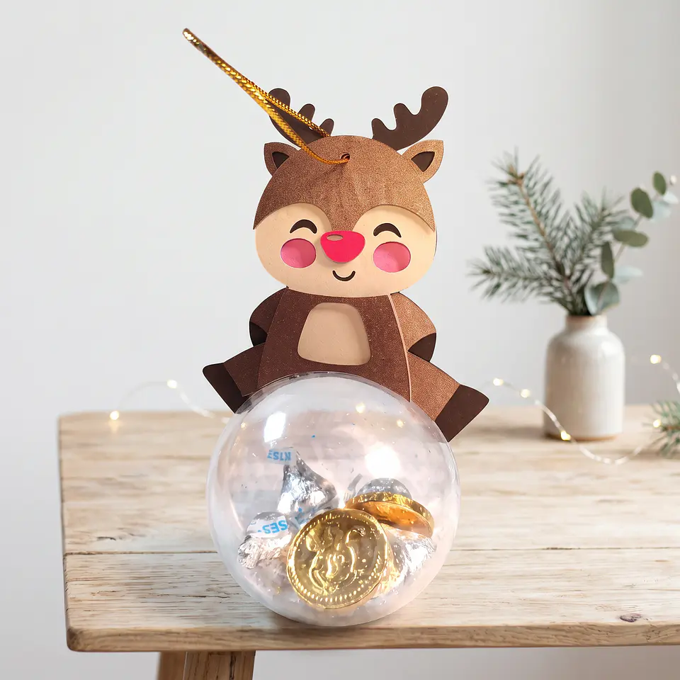 Arquivo de Corte Blister Esferas Rudolf Xmas Ball Rena Bola Natal 18 1