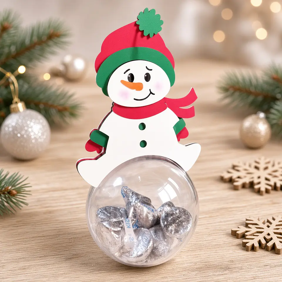 Arquivo de Corte Blister Esferas Snowman Xmas Ball Natal 15 1