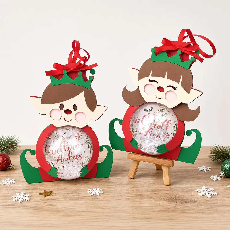 Arquivo de Corte Blister Girl and Boy Elfs Natal 8 1