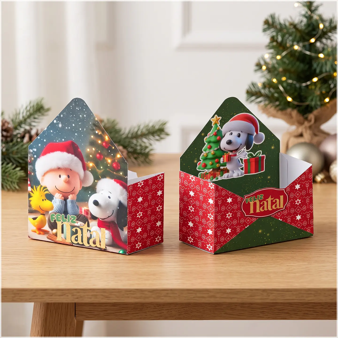 Arquivo de Corte Caixa Envelope Snoopy Natal 6 1