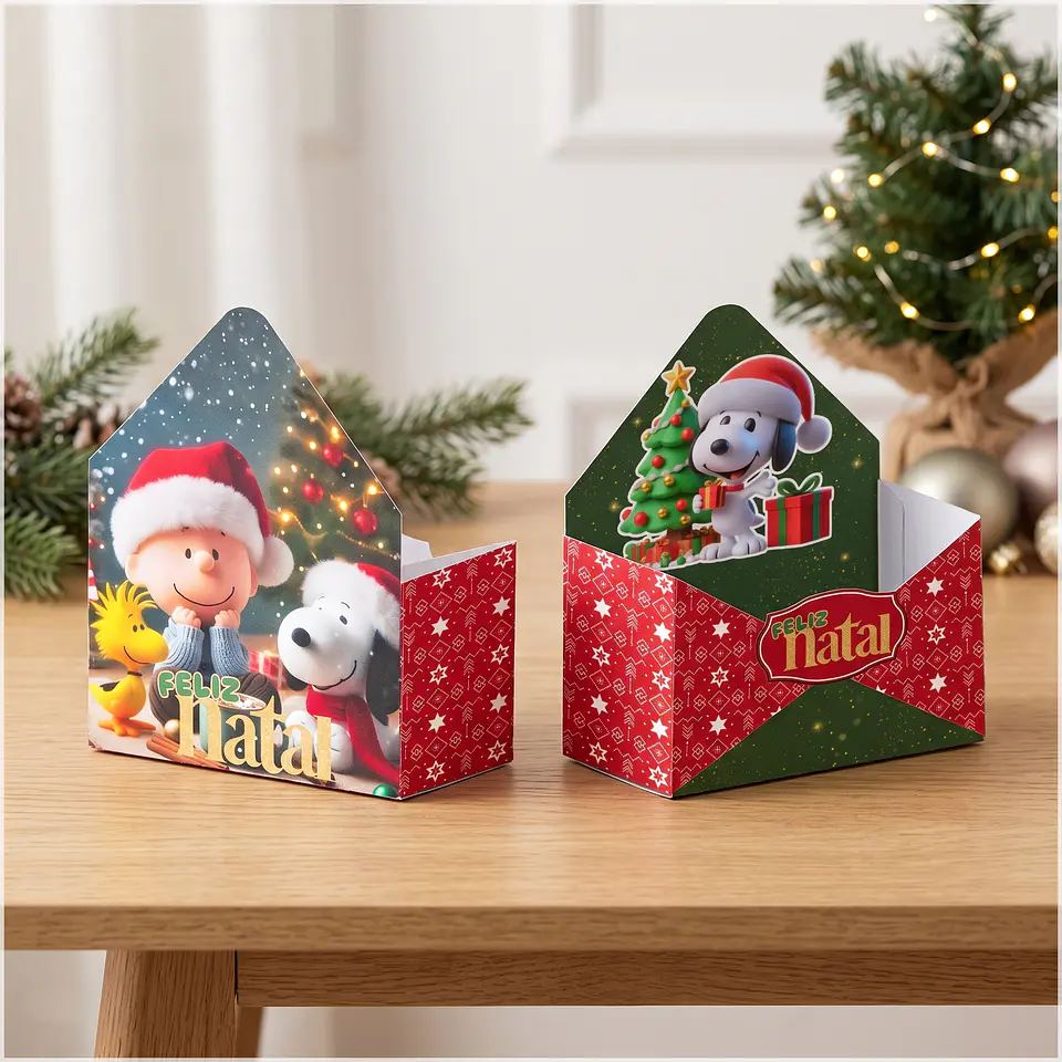 Arquivo de Corte Caixa Envelope Snoopy Natal 6 1