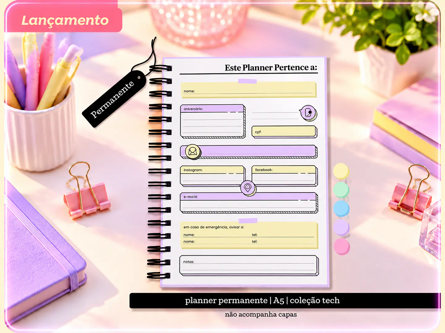 Encadernação - Planner Tech Permanente A5 1