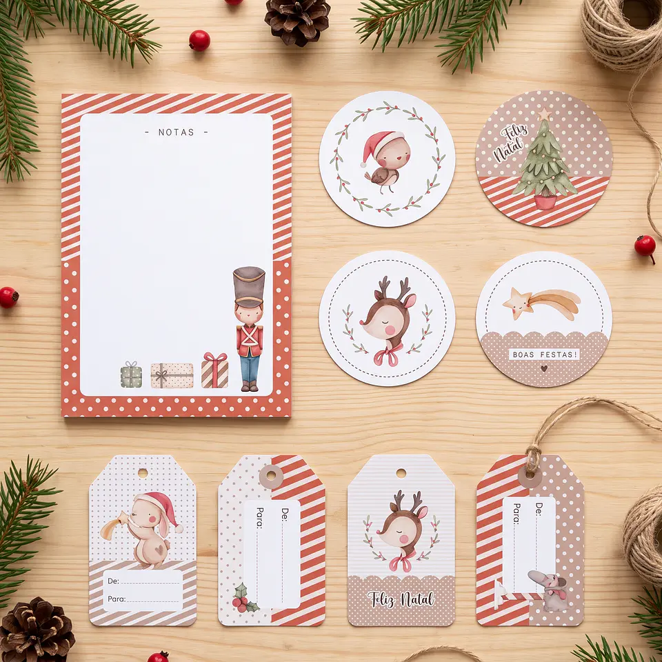 Arquivo de Corte Bloquinho Printables Tags Feliz Natal 2 1