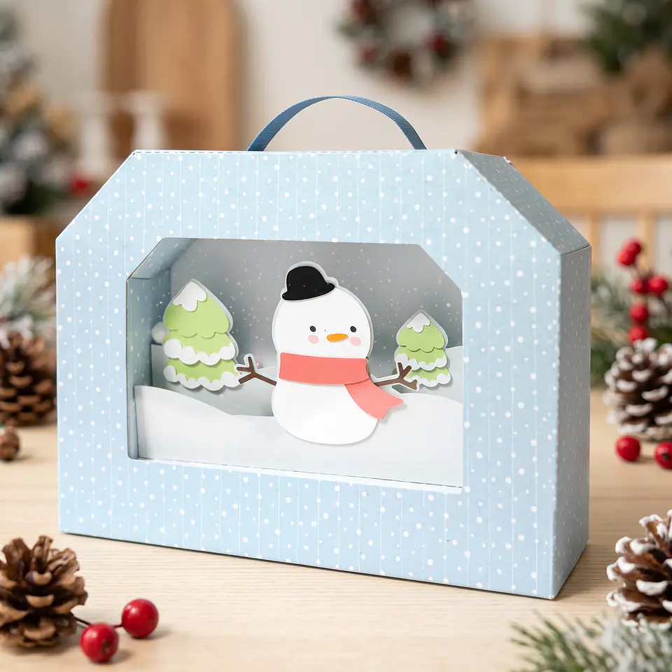 Arquivo de Corte Bolsa Maleta Maletinha Natalina Boneco de Neve Natal 1 1