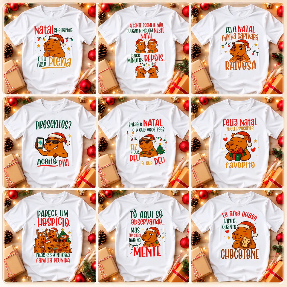 Sublimação - Combo Camiseta Natal 3 1