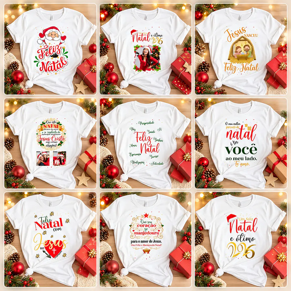 Sublimação - Combo Camiseta Natal 2 1