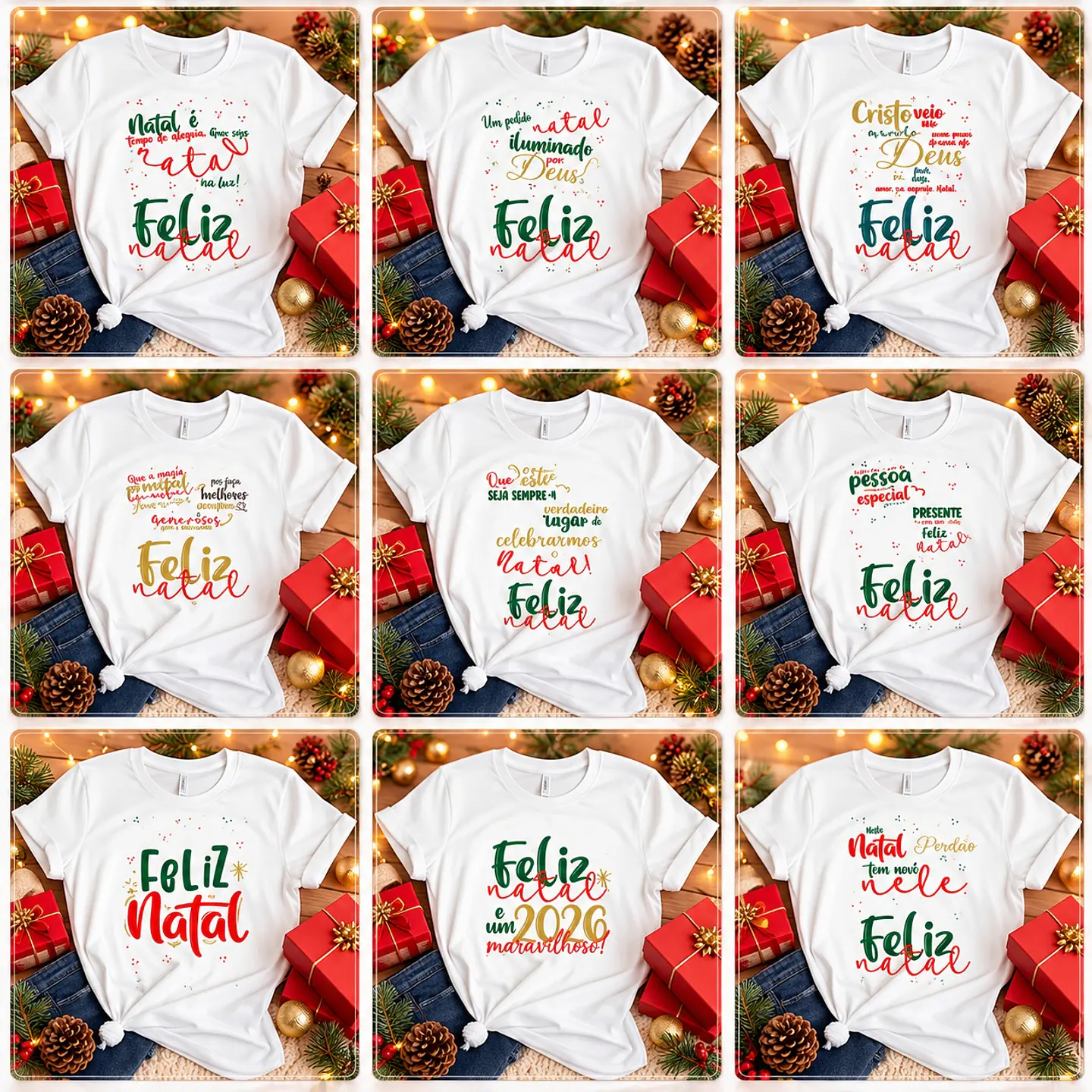 Sublimação - Combo Camiseta Natal 1 1