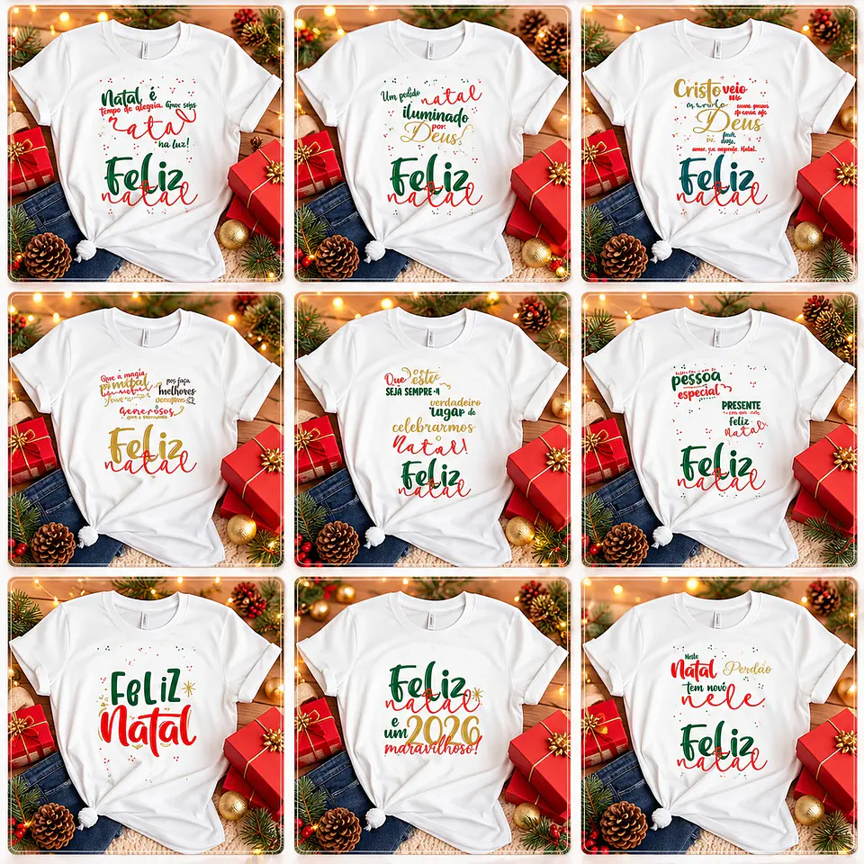 Sublimação - Combo Camiseta Natal 1 1