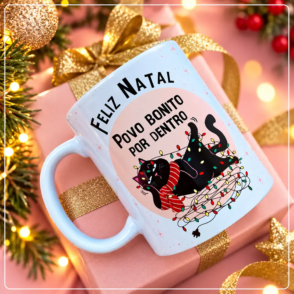 Sublimação - Caneca Feliz povo lindo por dentro Natal 24 1
