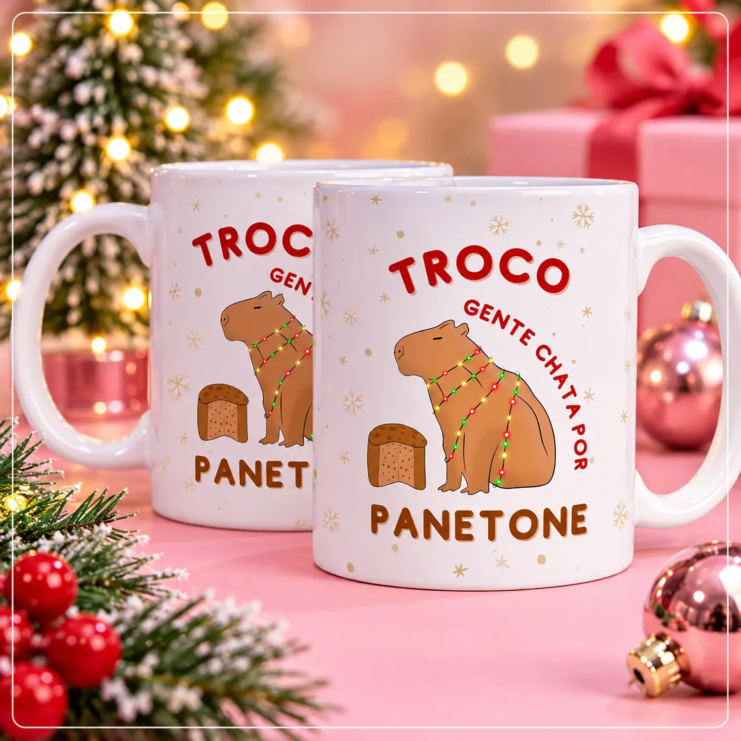 Sublimação - Caneca Troco gente chata por Panetone Natal 16 1