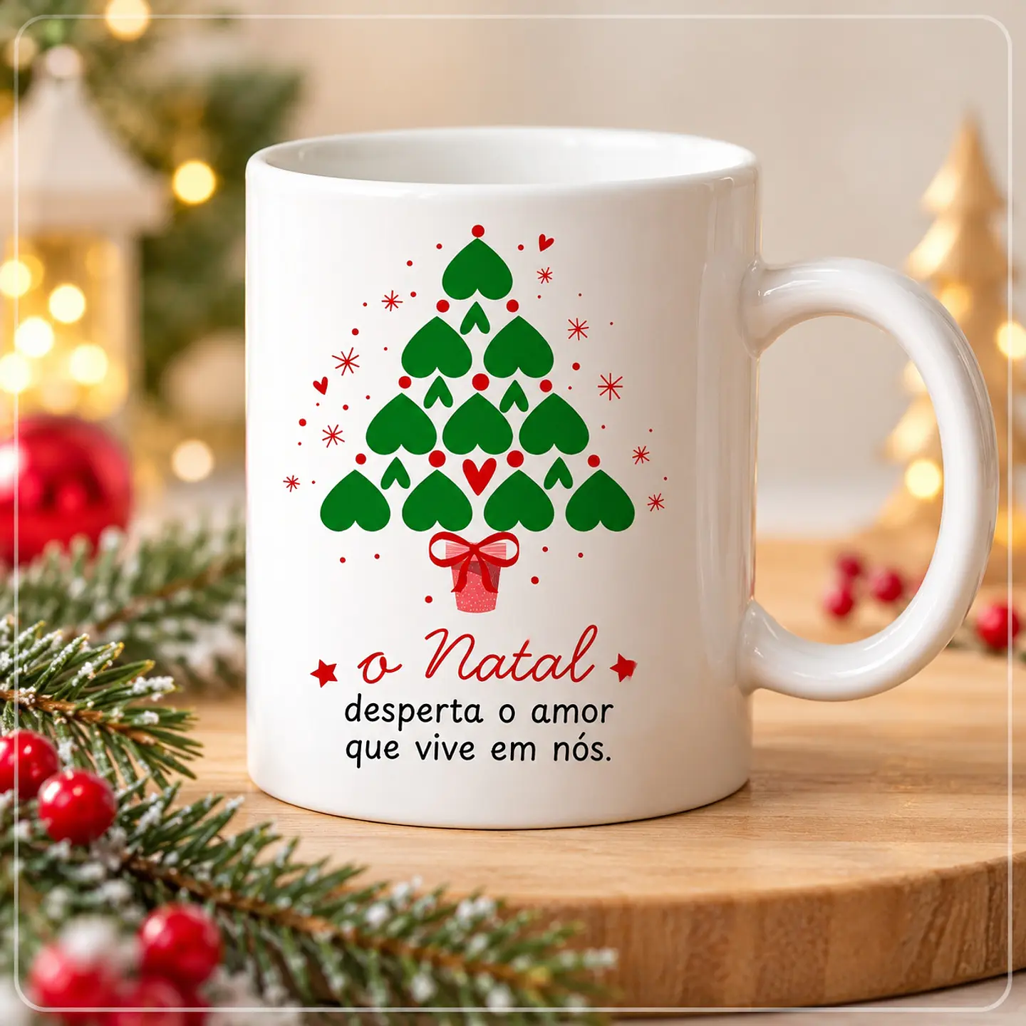 Sublimação - Caneca O desperta o amor que vive em nós Natal 7 1