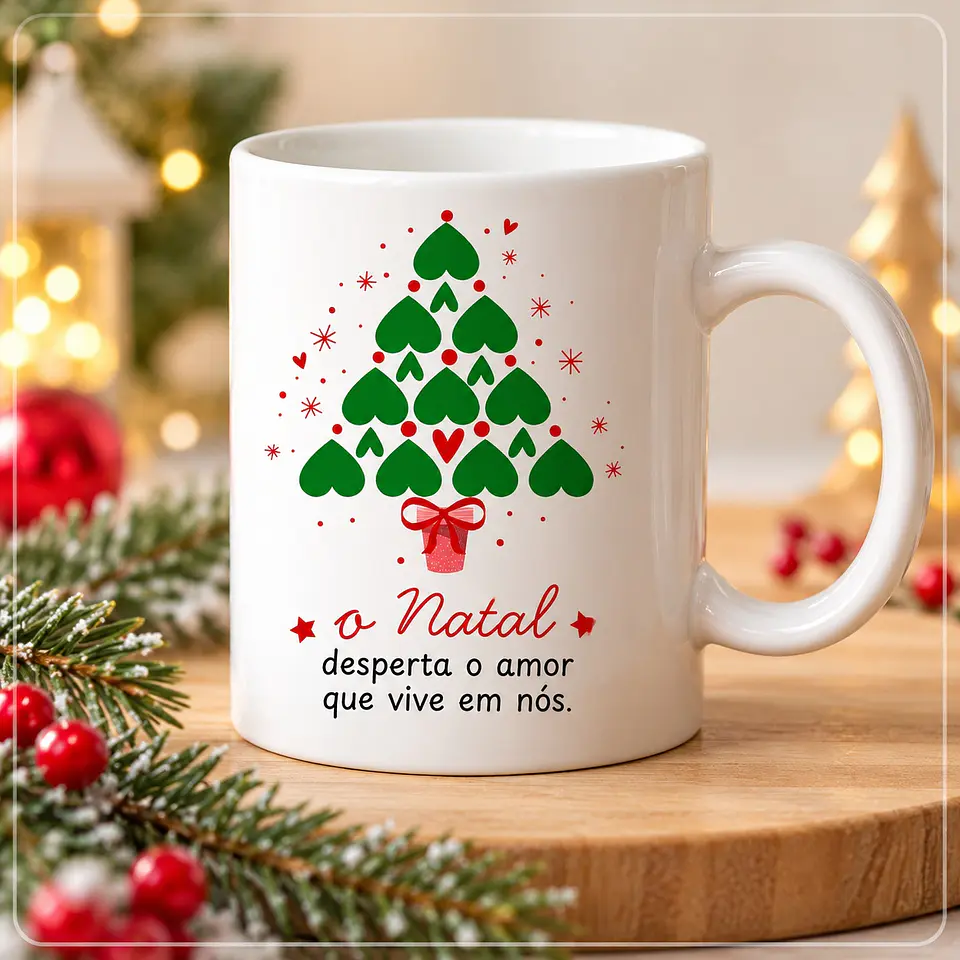 Sublimação - Caneca O desperta o amor que vive em nós Natal 7 1