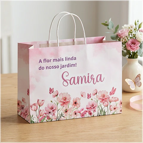 Arquivo de Corte - Sacolinha Jardim Floral