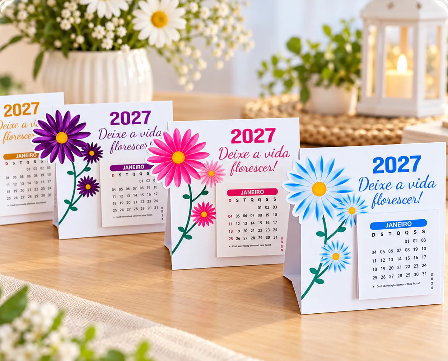 Arquivo de Corte Calendário de Mesa Deixe a vida Florescer 1 1