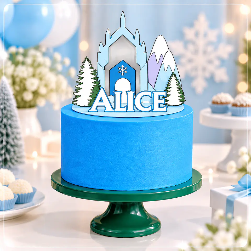 Arquivo de Corte Topo de Bolo Cenario Vela Frozen 3 1