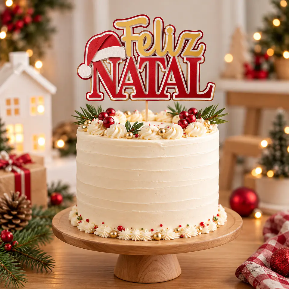 Arquivo de Corte Topo de Bolo Feliz Natal 4 1