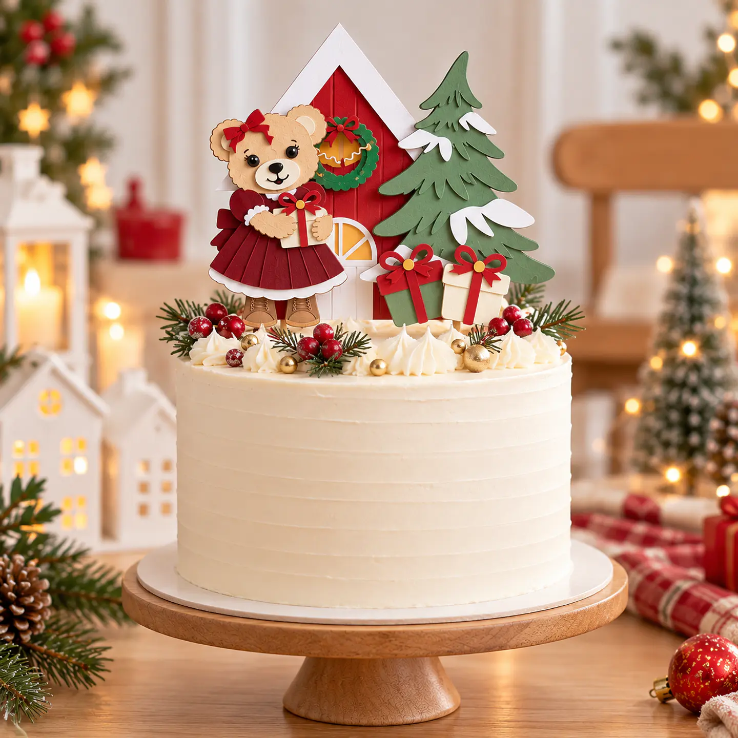 Arquivo de Corte Topo de Bolo Natal Ursinha 2 1