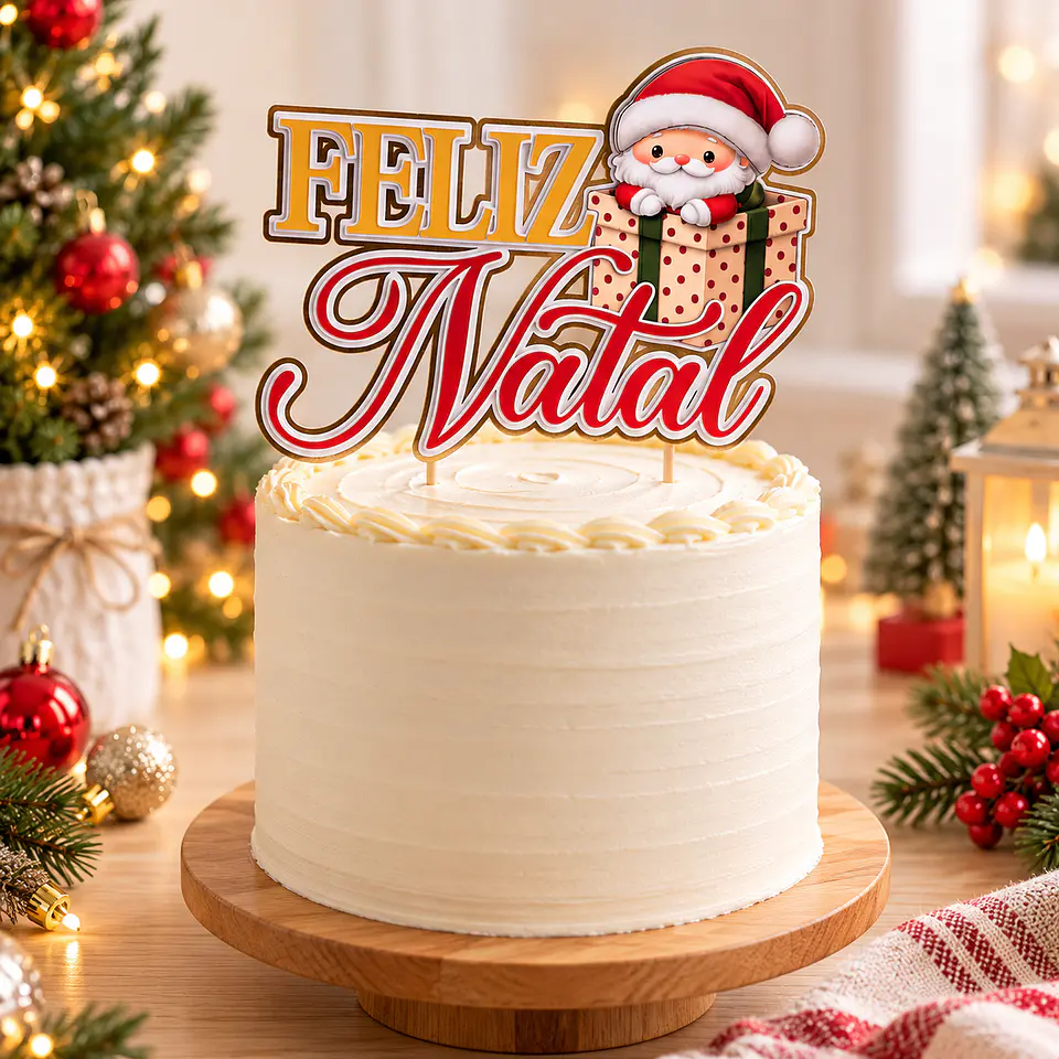 Arquivo de Corte Topo de Bolo Natal Papai Noel 10 1