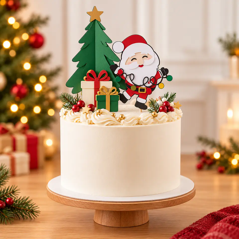 Arquivod e Corte Topo de Bolo Natal Papai Noel 9 1