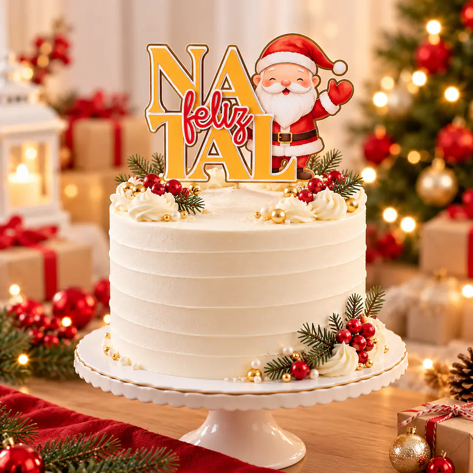 Arquivod e Corte Topo de Bolo Natal Papai Noel 8 1