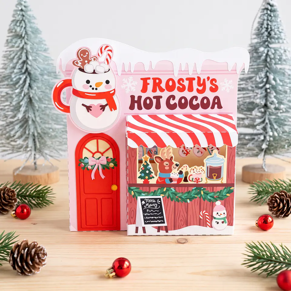 Arquivo de Corte Caixa Loja Chocolate Quente Cenário Natalino Natal 4 1
