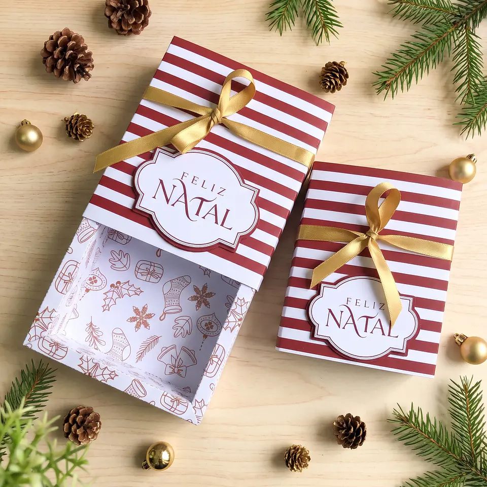 Arquivo de Corte Kit Digital Caixas Vermelhas Feliz Karolinne Natal 3 1