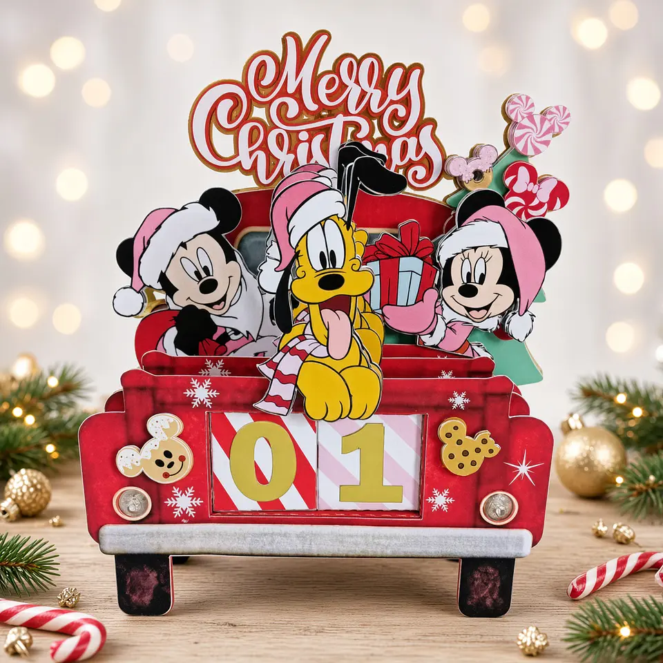 Arquivo de Corte Caixas Multiuso Carrinho Mickey e sua Turma Natal 2 1