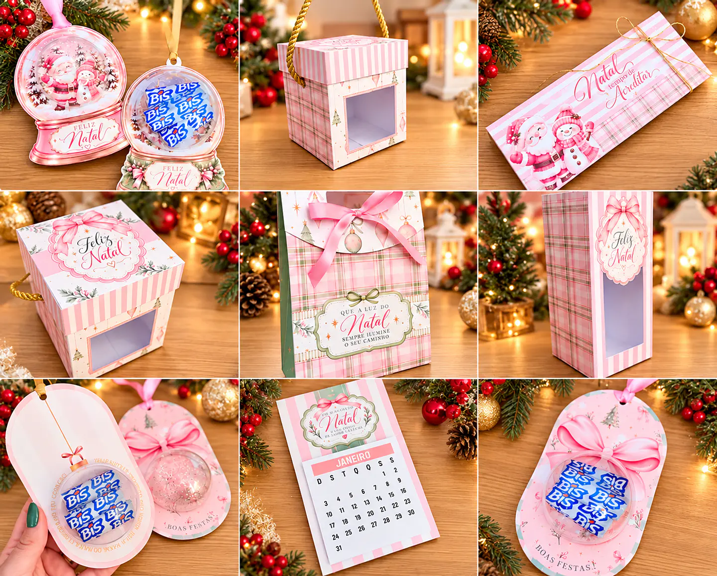 Arquivo de Corte Kit Mimos Natal Rosa 2 1