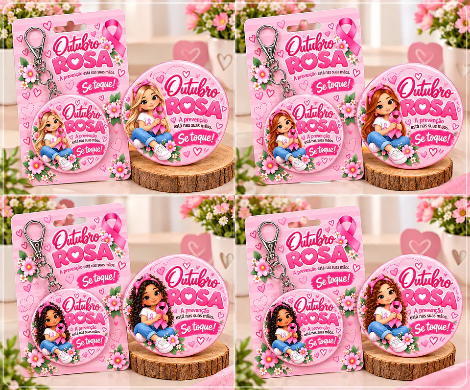 Arquivo de Corte Bottons Outubro Rosa 9 1