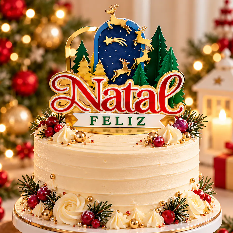 Arquivo de Corte Topo de Bolo Cenário Natal 8 1