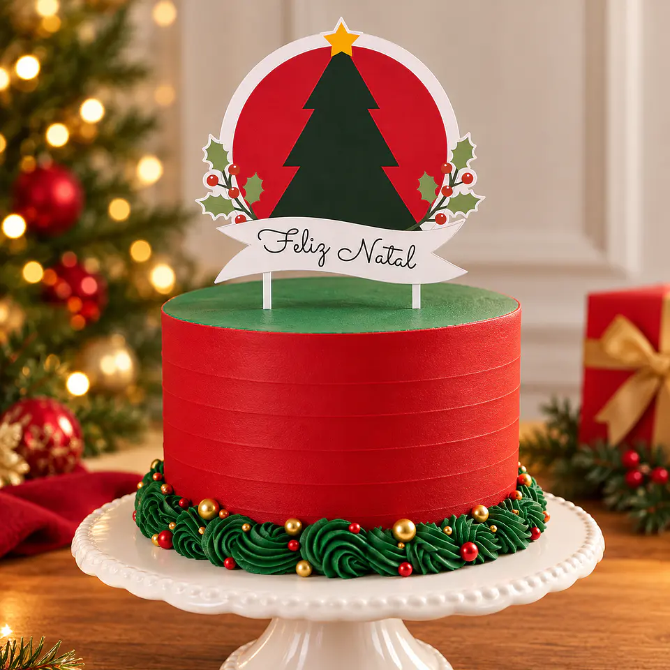 Arquivo de Corte Topo de Bolo Natal Árvore 6 1