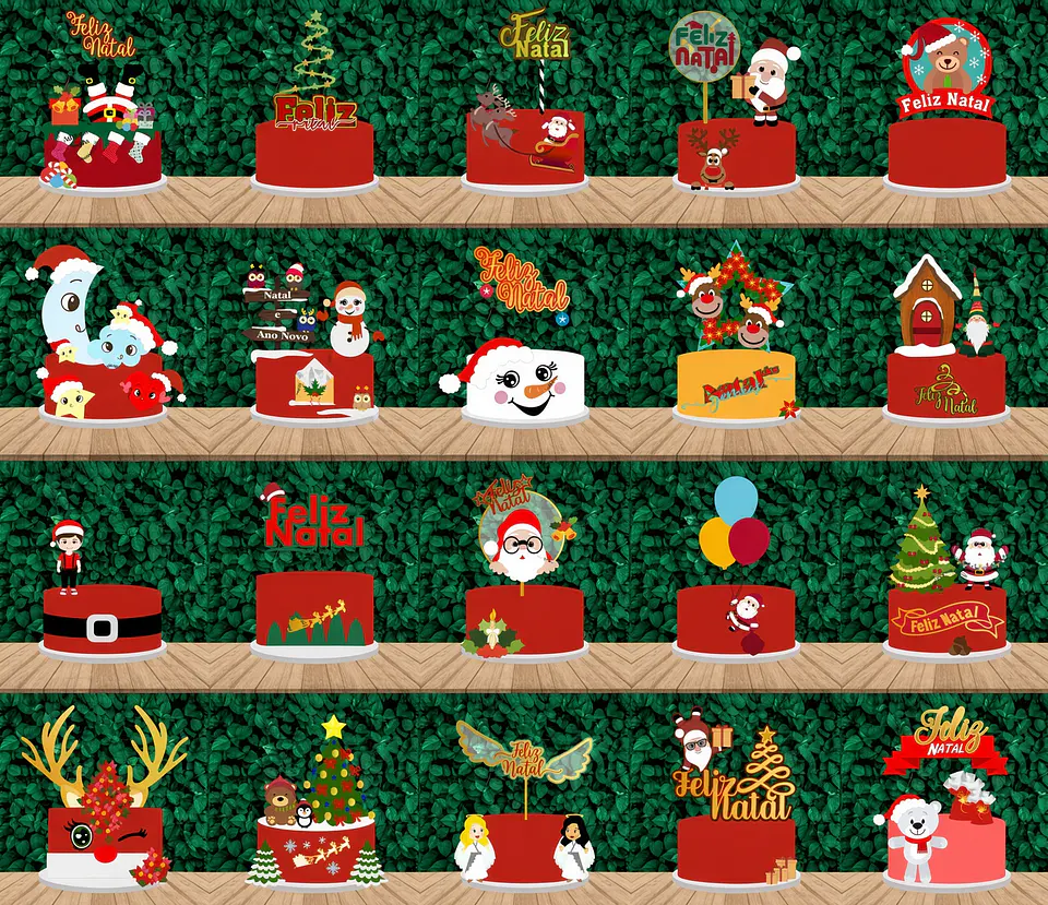 Arquivo de Corte Topo de Bolo Natal Combo 1 1