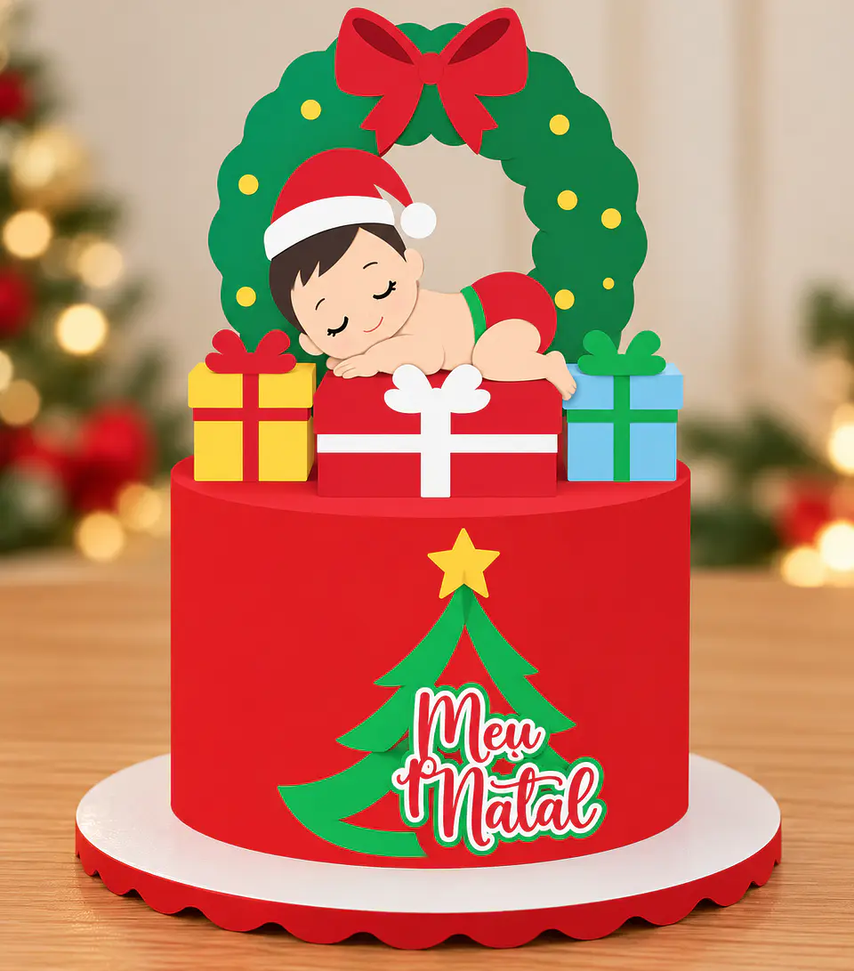 Arquivo de Corte Topo de Bolo Natal Bebê Criança 11 1