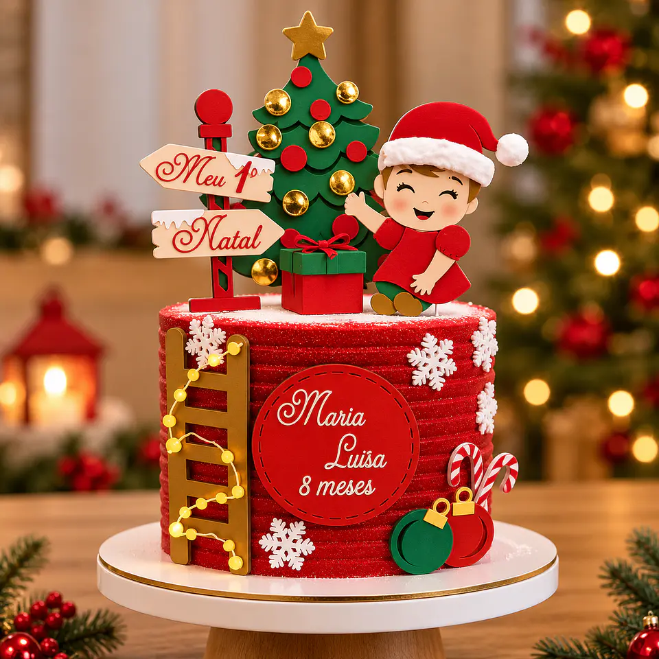 Arquivo de Corte Topo de Bolo Natal Bebê Criança Menina 30 1