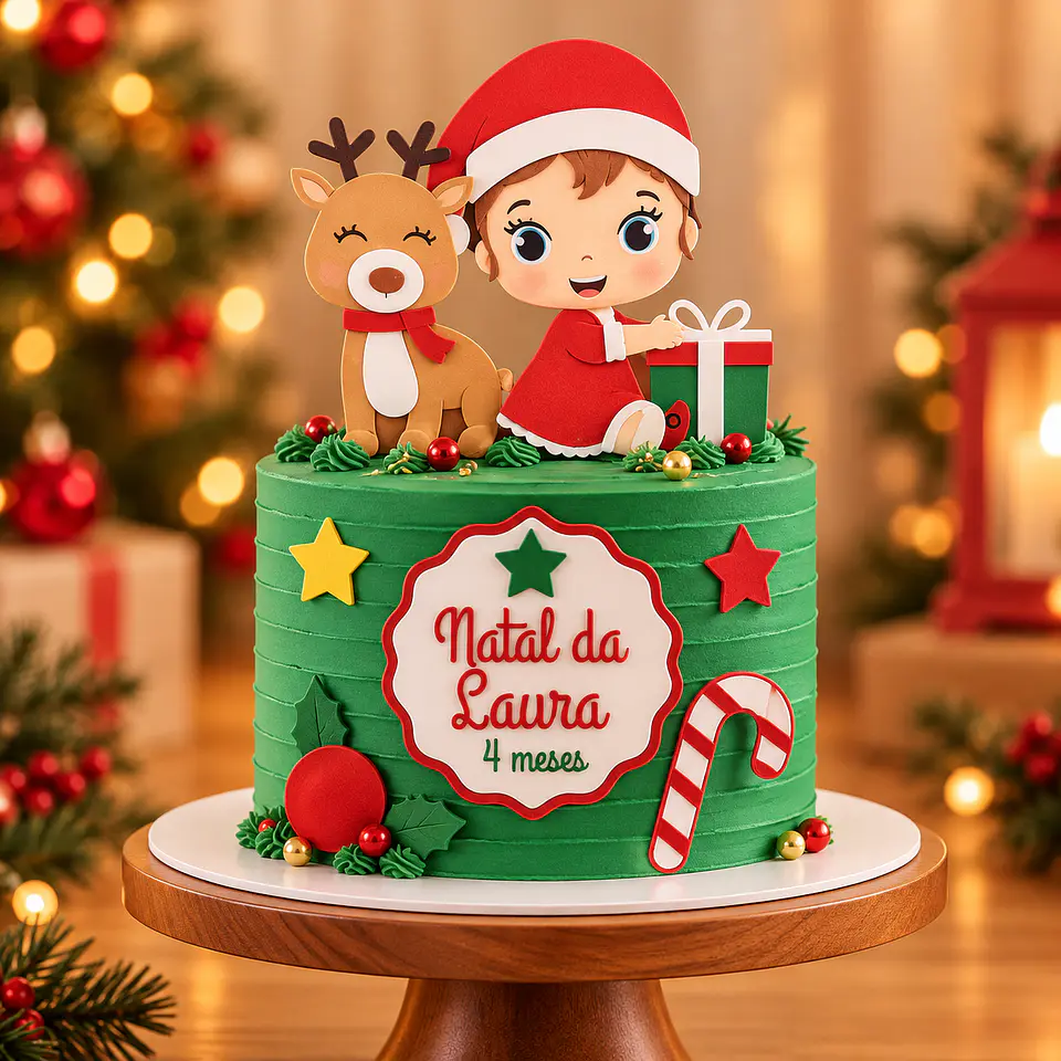 Arquivo de Corte Topo de Bolo Natal Bebê Criança Menina 29 1