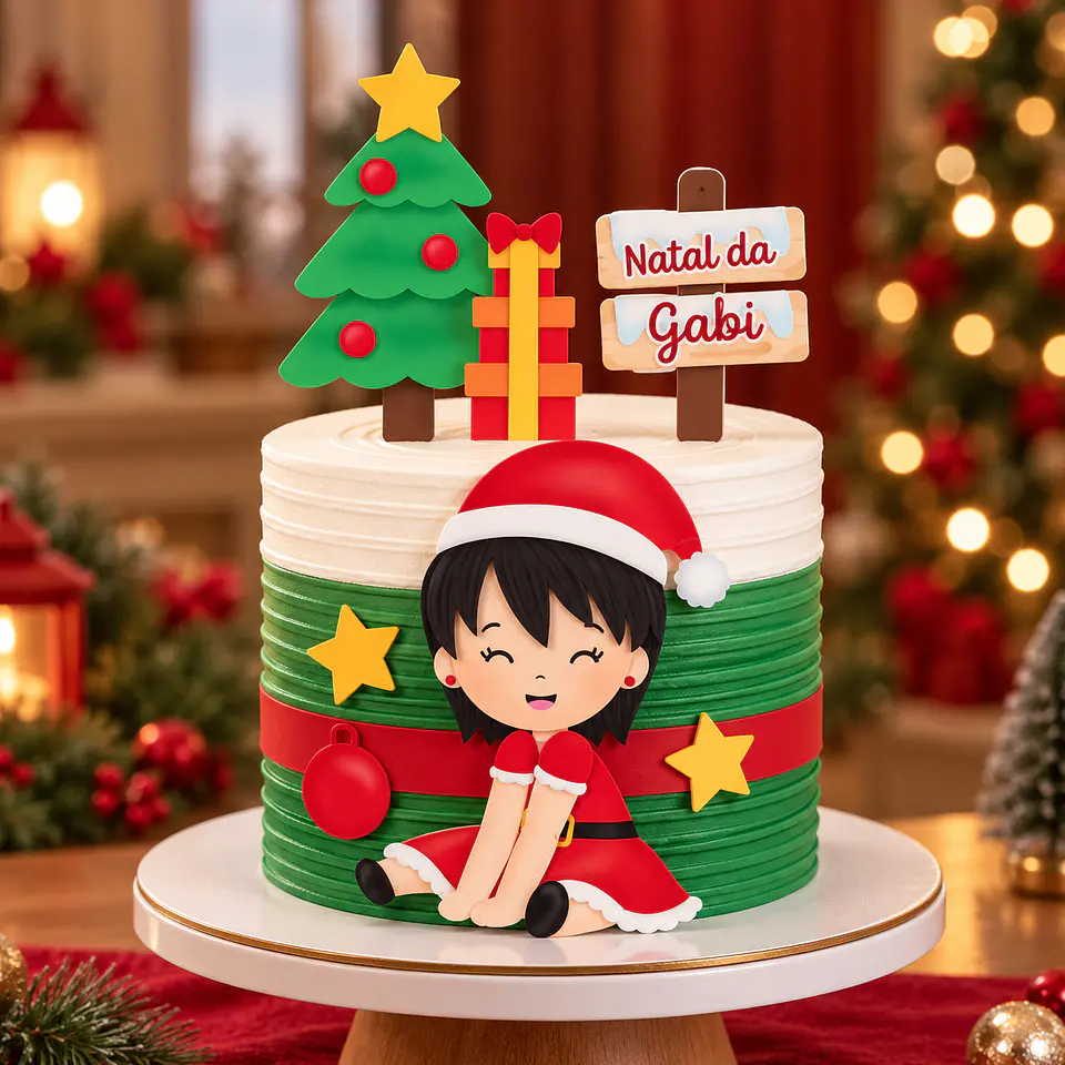 Arquivo de Corte Topo de Bolo Natal Bebê Criança Menina 28 1