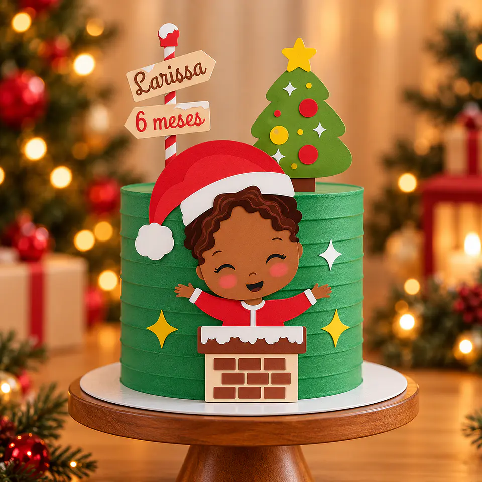 Arquivo de Corte Topo de Bolo Natal Bebê Criança Menina 27 1