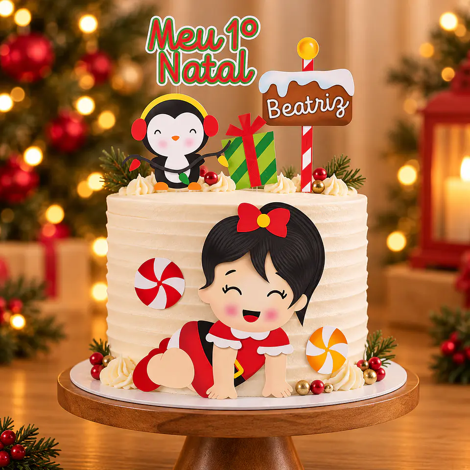 Arquivo de Corte Topo de Bolo Natal Bebê Criança Menina 25 1