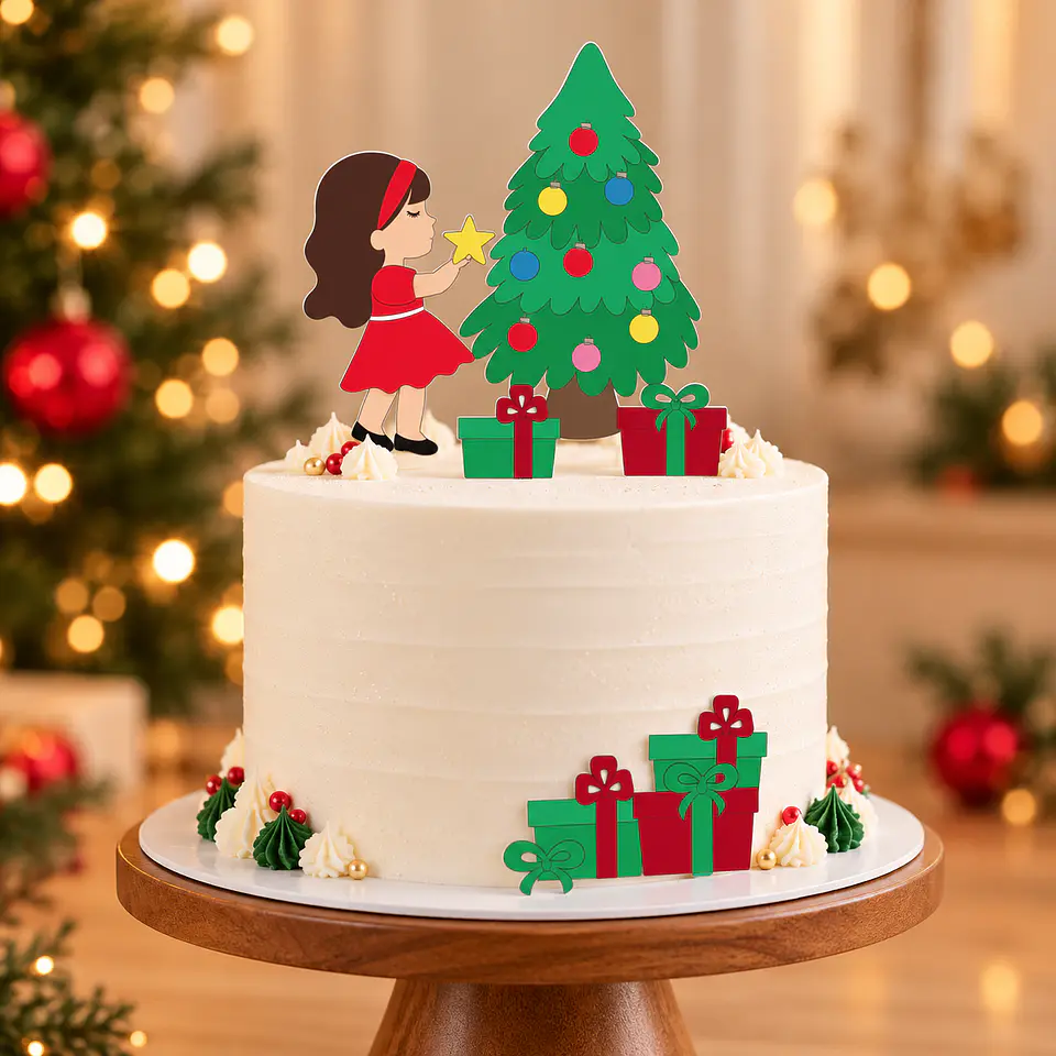 Arquivo de Corte Topo de Bolo Natal Bebê Criança Menina 24 1