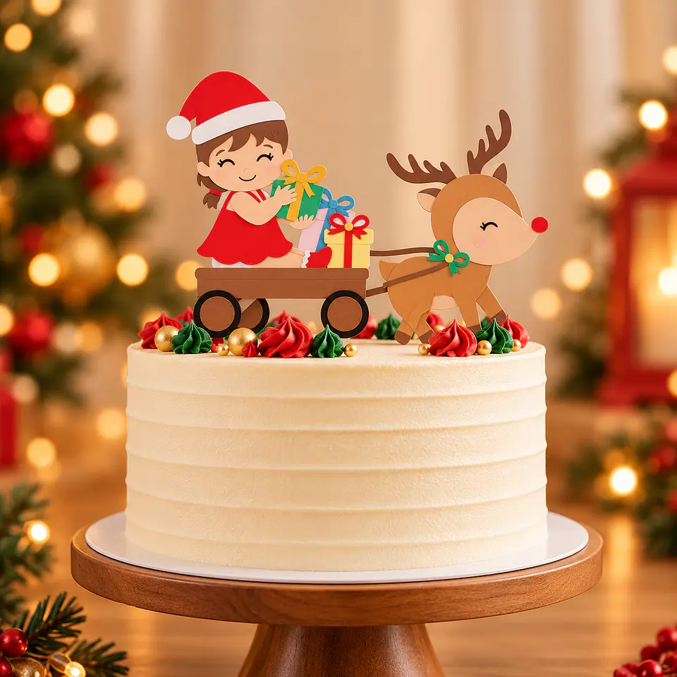 Arquivo de Corte Topo de Bolo Natal Bebê Criança Menina 23 1