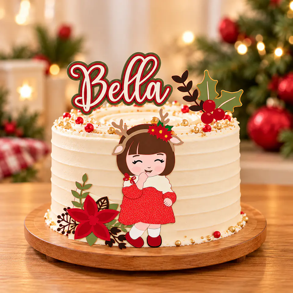 Arquivo de Corte Topo de Bolo Natal Bebê Criança Menina 22 1