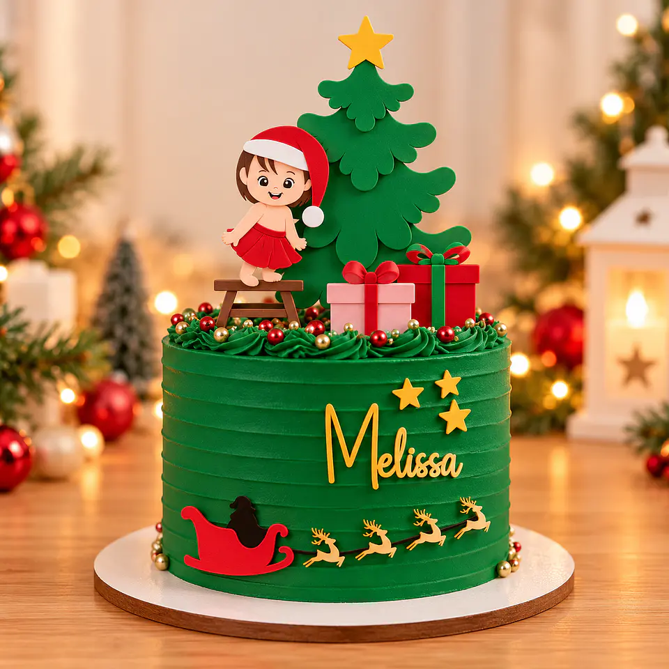 Arquivo de Corte Topo de Bolo Natal Bebê Criança Menina 19 1