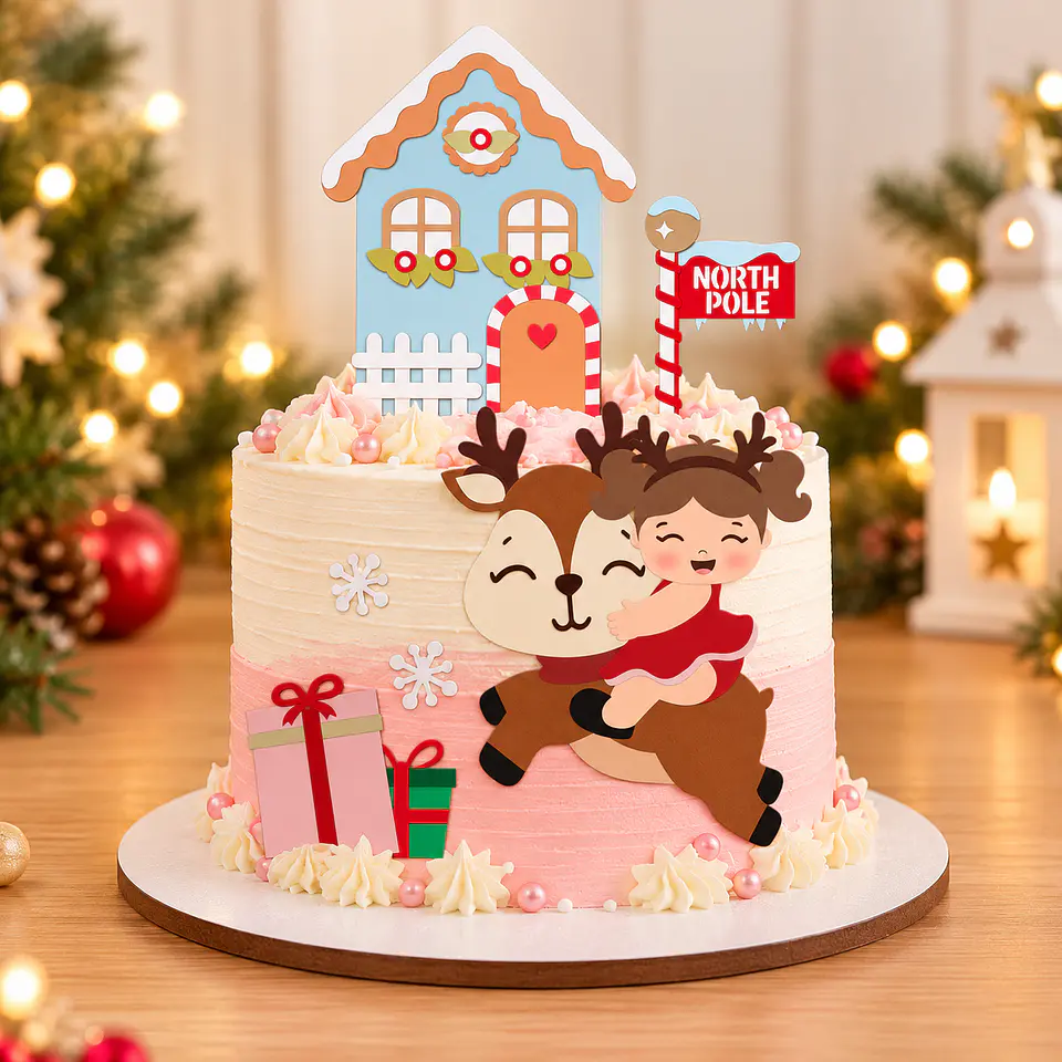 Arquivo de Corte Topo de Bolo Natal Bebê Criança Menina 18 1