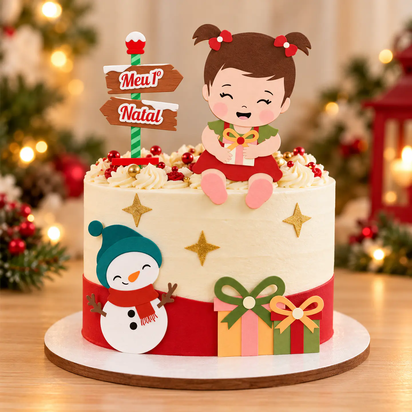 Arquivo de Corte Topo de Bolo Natal Bebê Criança Menina 17 1