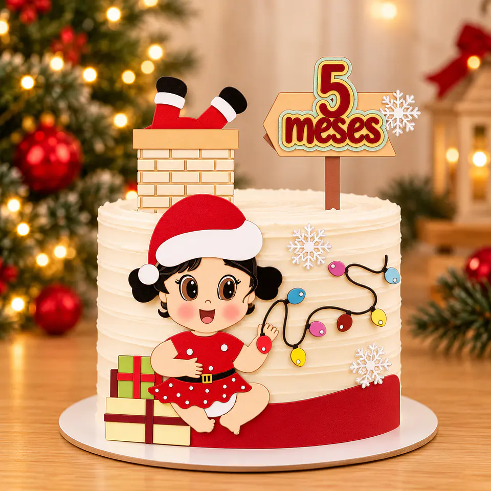 Arquivo de Corte Topo de Bolo Natal Bebê Criança Menina 16 1