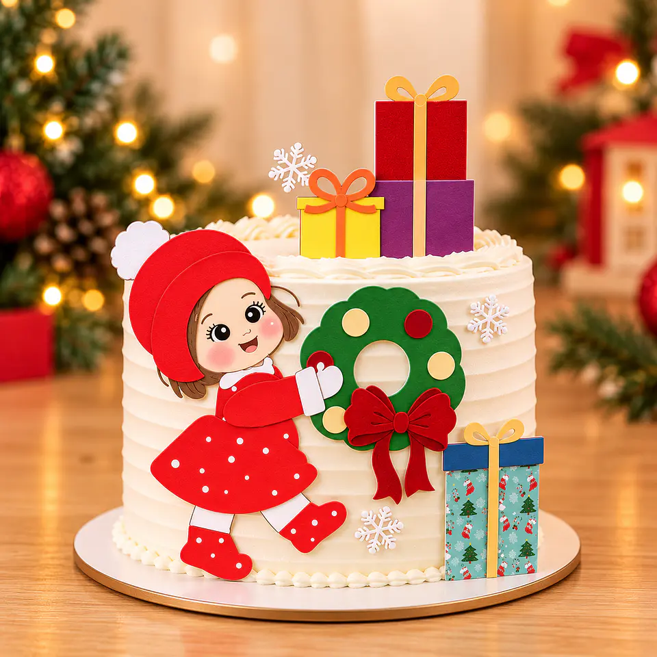 Arquivo de Corte Topo de Bolo Natal Bebê Criança Menina 15 1